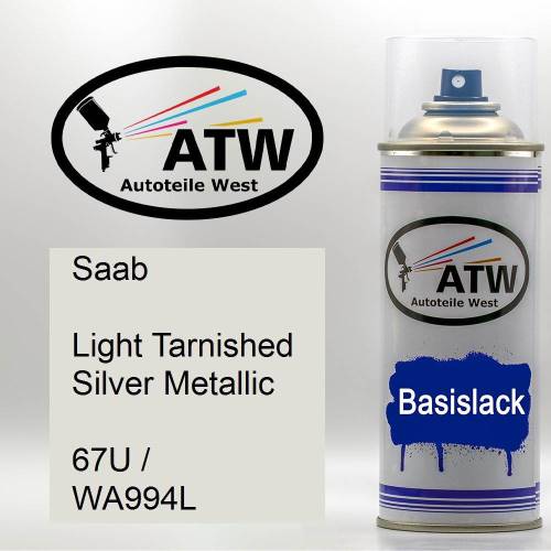 Saab, Light Tarnished Silver Metallic, 67U / WA994L: 400ml Sprühdose, von ATW Autoteile West.
